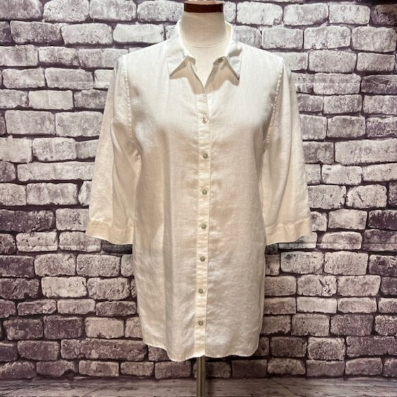 Chico's Tops - Chico's White Button Down No-Iron Blouse Size L
